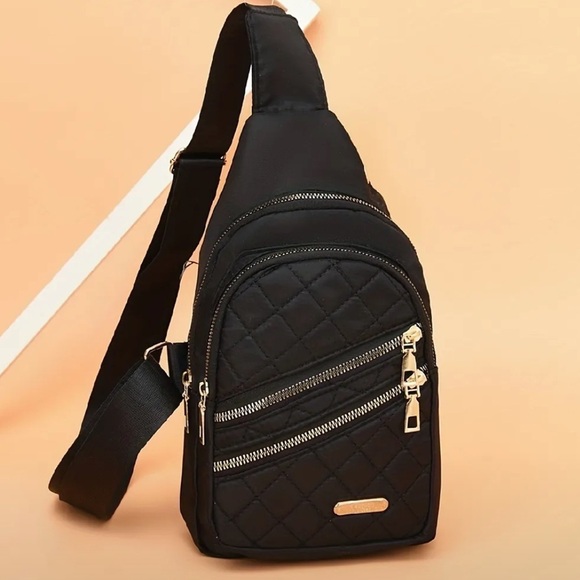 Chic Quilted Double Layer Sling Bag Crossbody Bag - Picture 1 of 3